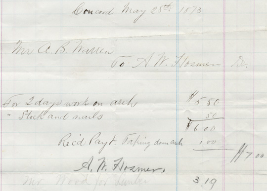 Committee on Reception of R.W. Emerson.  Records