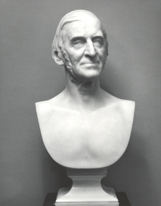 Daniel Chester French. Ralph Waldo Emerson, carved 1883/84, from original clay model 1879.  Marble bust.