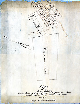 24a Plan of a New Street, from the Depot in Concord, Mass. to the Academy Lane, Through Land of Francis Monroe and Others ... March 1851