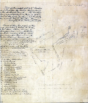33 Plot of North [?] Part of R.W.E. Woodlot and Meadow by Walden Pond Contained within the Lincoln Bounds ...March 1850