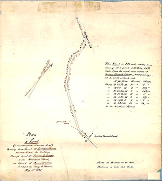 65a Plan of a Road (a continuation of another road,) Leading from Land of Luther Hosmer, Near the Road to Sudbury, Through Land of James P. Brown, to the Marlboro Road, at Land of Thomas Wheeler May 3, 1851
