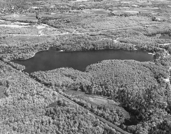 New England Survey Service.  Aerial photograph of Walden Pond