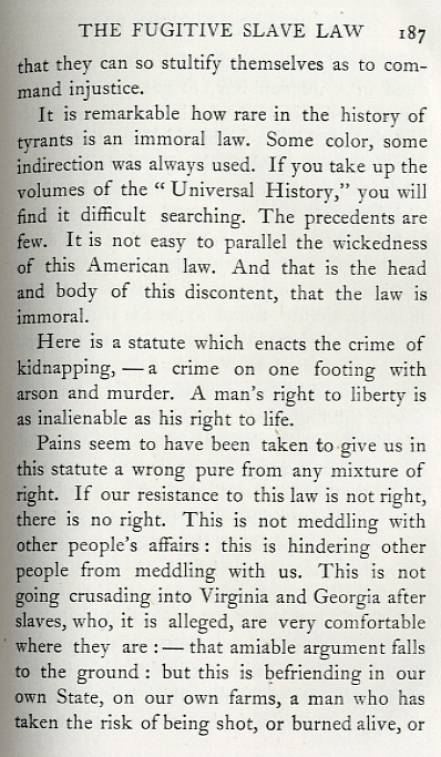 Emerson, Fugitive Slave Law, 1851