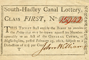 South Hadley Canal Lottery ticket