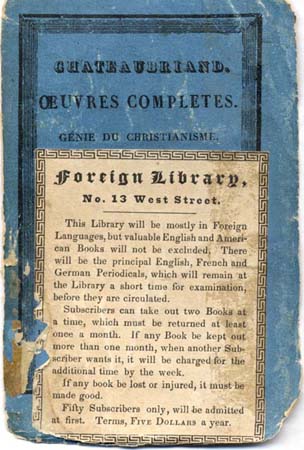 Foreign Library bookplate.