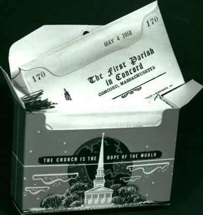 Donation envelopes featured in the 1958 Canvass brochure