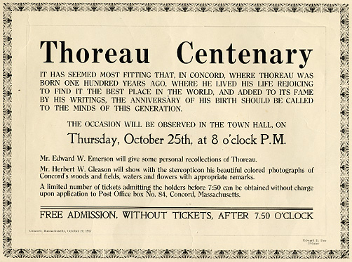 Thoreau Centenary ... 
