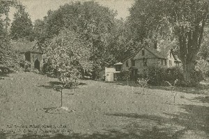 The Orchard House, 
	Concord, Mass., Showing the School of Philosophy at the left.; early to mid- 20th century