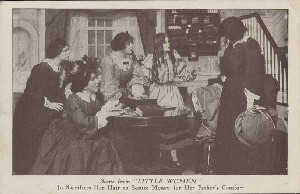 Scene from 'LITTLE 
	WOMEN': Jo Sacrifices Her Hair to Secure Money for Her Father's Comfort; 1910s