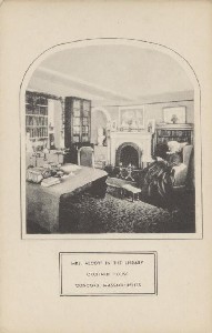 Mrs. Alcott in the Library, 
	Orchard House, Concord, Massachusetts; early 1900s