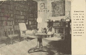 [Emerson's study at 
	Emerson House]; circa 1917 (postmark date)