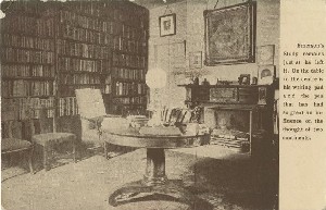 [Emerson's study at 
	Emerson House]; circa 1911 (postmark date)