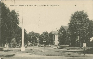 Monument Square 
	and Town Hall, Concord, Massachusetts; early 20th century