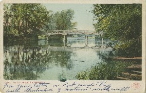 The Old Bridge, Concord, 
	Mass.; 1900 (copyright date)