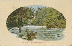 The Old Dam, Concord 
	Junction, Mass.; circa 1910