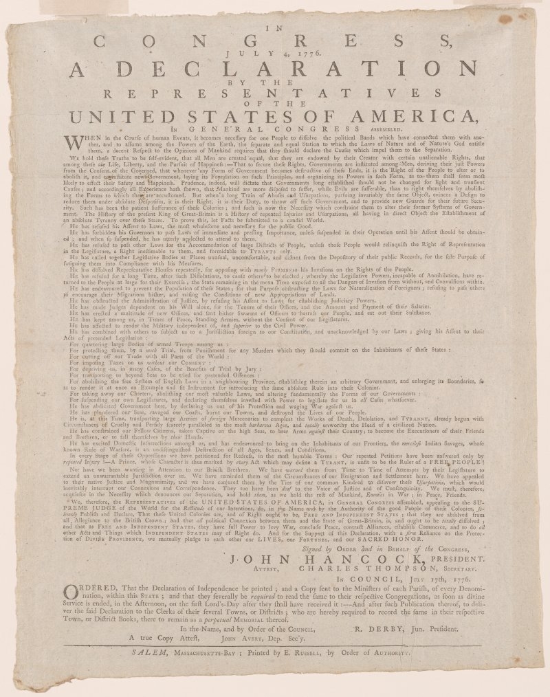 A Celebration of the Declaration: An Exhibition of Rare 1776 Documents thumbnail Photo