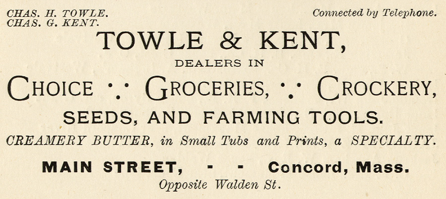 Advertisement for Towle and Kent