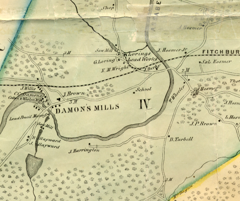 Damon Mill section of Walling Map