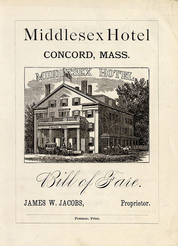 A Middlesex Hotel Menu