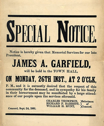 Concord mourns for President Garfield