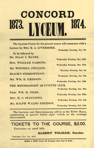 Lyceum programs, 1873 - 1874