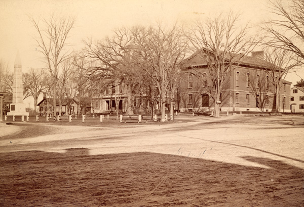 Alfred Munroe photograph of Monument Square, 1885