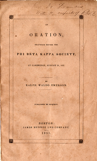 Oration, 1837 / RWE