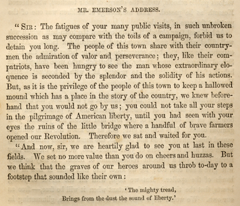 Ralph Waldo Emerson.  Mr. Emerson's Address, pages 222-224 of Kossuth in New England ...