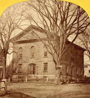 City Hall, 1875; from the stereoptic series The Centennial Celebration, at  Concord, Mass.