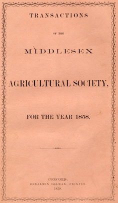 Ralph Waldo Emerson.  Address, in Transactions of the Middlesex Agricultural Society,  for the Year 1858.