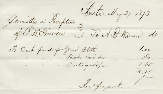 Committee on Reception of R.W. Emerson.  Records