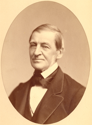 Gutekunst, photographer.  Mounted commercial card photograph of Emerson (head and shoulders) in old age