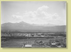 Livingston, Montana from knoll north of railroad
