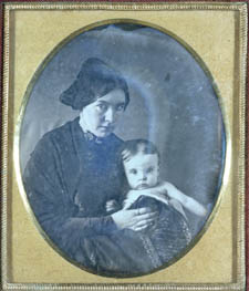 Lydia Loring Barrett and daughter Lucy Fay Barrett, ca. 1850.
