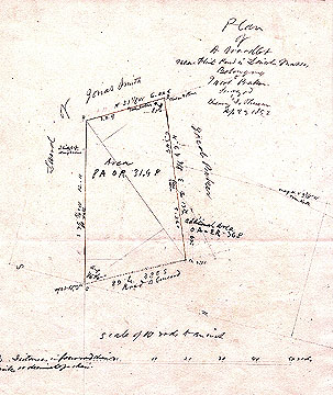 3  Plan of a Woodlot Near Flint's Pond in Lincoln, Mass. Belonging to Jacob Baker ... Apr. 23, 1852