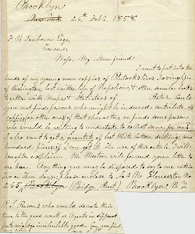 ALS, John Brown to Franklin Benjamin Sanborn, 1858