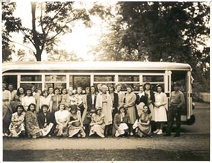 Group photo of the Concord Dance Hostess Committee, ca. early to mid 1940s