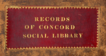 Concord Social Library Records, 1820-1851 | Special Collections ...