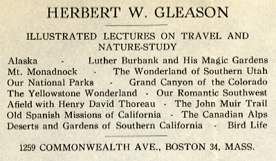 Herbert Wendell Gleason letterhead