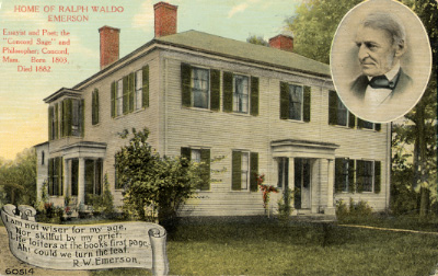 Postal card -- Ralph Waldo Emerson and home.
