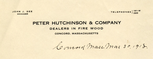 Letterhead, Peter Hutchinson & Company.