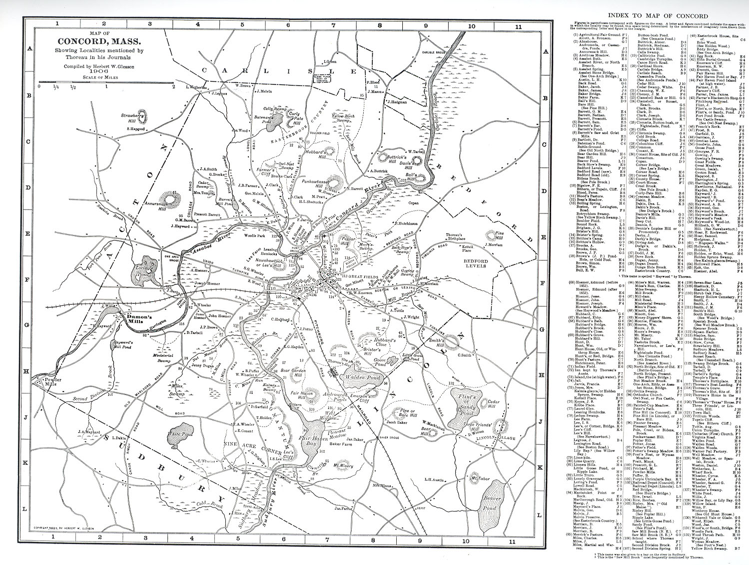 Gleason's 1906 map of Concord, Mass.