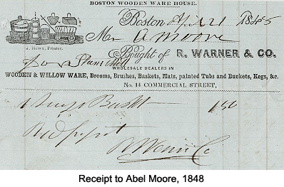 Receipt to Abel Moore
