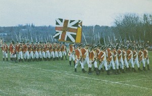 British soldiers of the 10th 
	Foot in 1775; 1975 (copyright date)