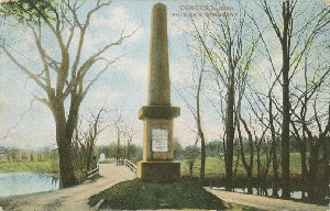 Concord, Mass., Soldier's Monument; circa 1908 (postmark date)