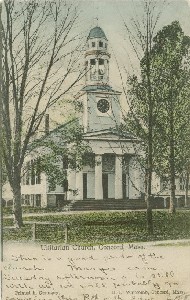 Unitarian Church, Concord, Mass.; circa 1907 (postmark date)