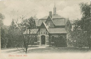 Library, Concord, Mass.; 
	circa 1907 (postmark date)