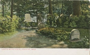 Hawthorne's Grave, 
	Concord, Mass.; early 20th century