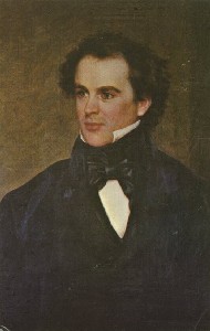 Oil portrait of Nathaniel 
	Hawthorne; late 20th century