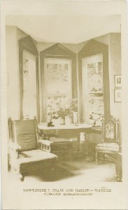 Hawthorne's chair and 
	gables — Wayside, Concord, Massachusetts; early 20th century